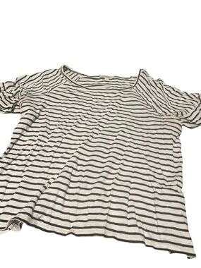 Max Studio Striped Black and White Women’s Scoop Neck Top size L